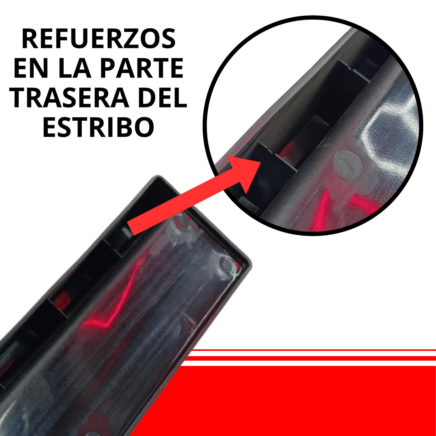 Estribos Universales 120cm Negro Piano Diseño Deportivo