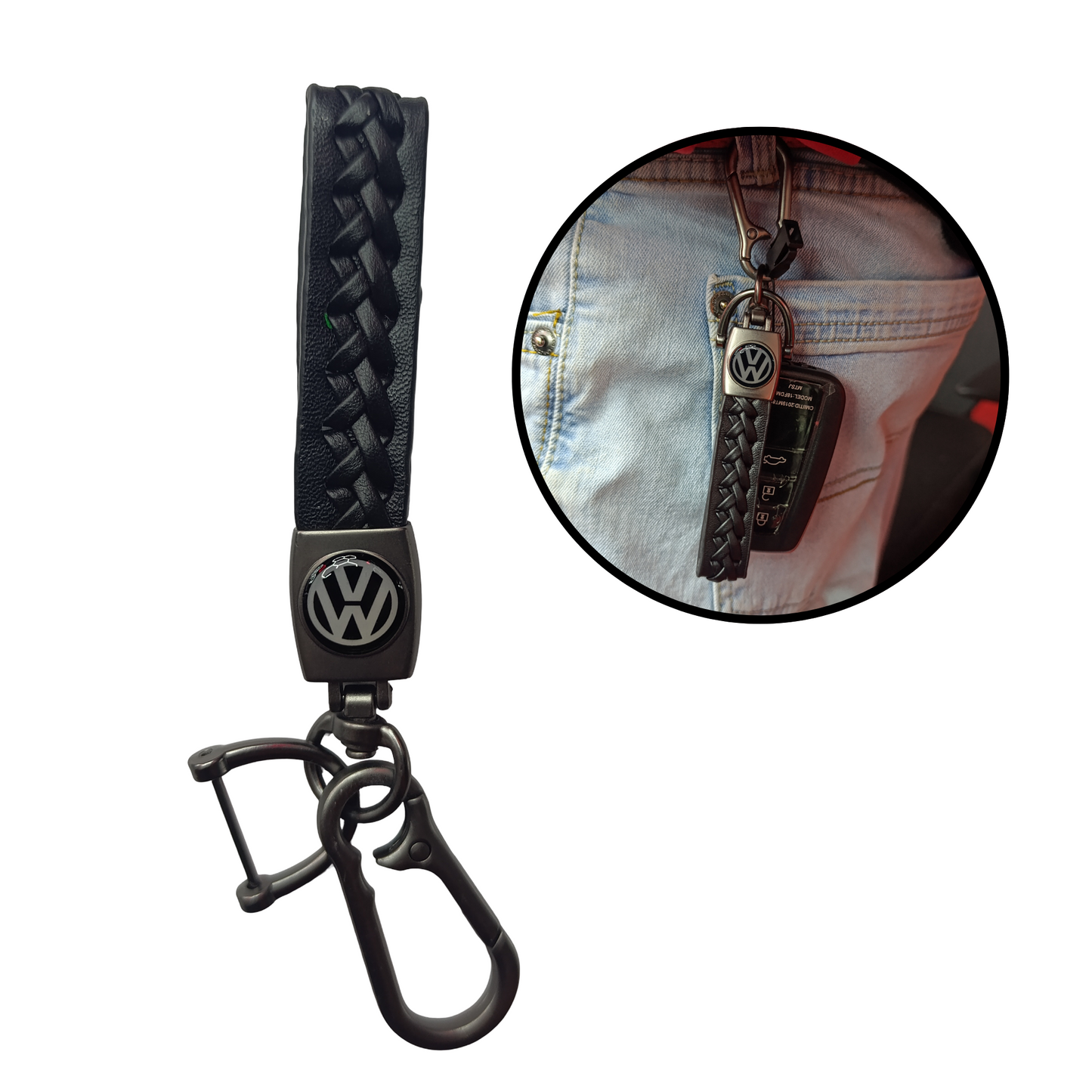 Llavero Universal Logo Piel Carro Original Cuero Premium