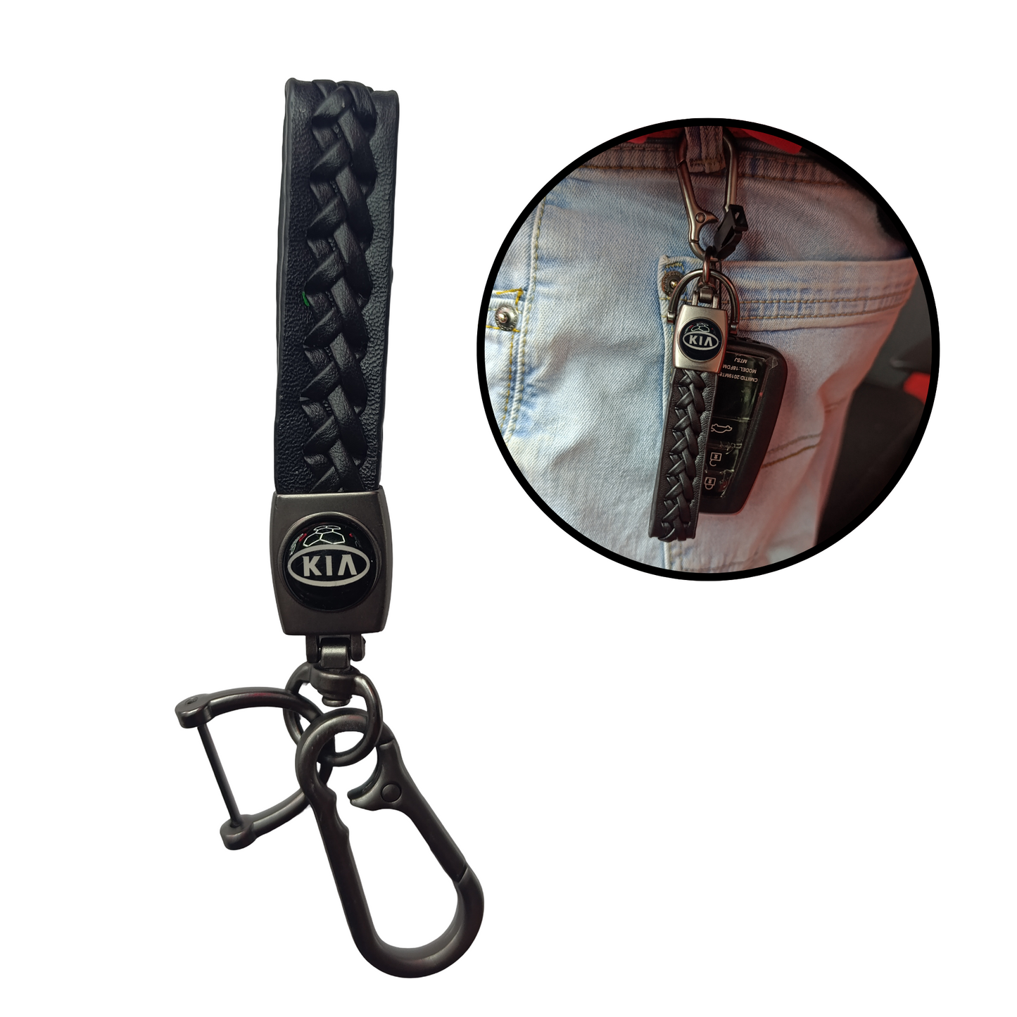 Llavero Universal Logo Piel Carro Original Cuero Premium