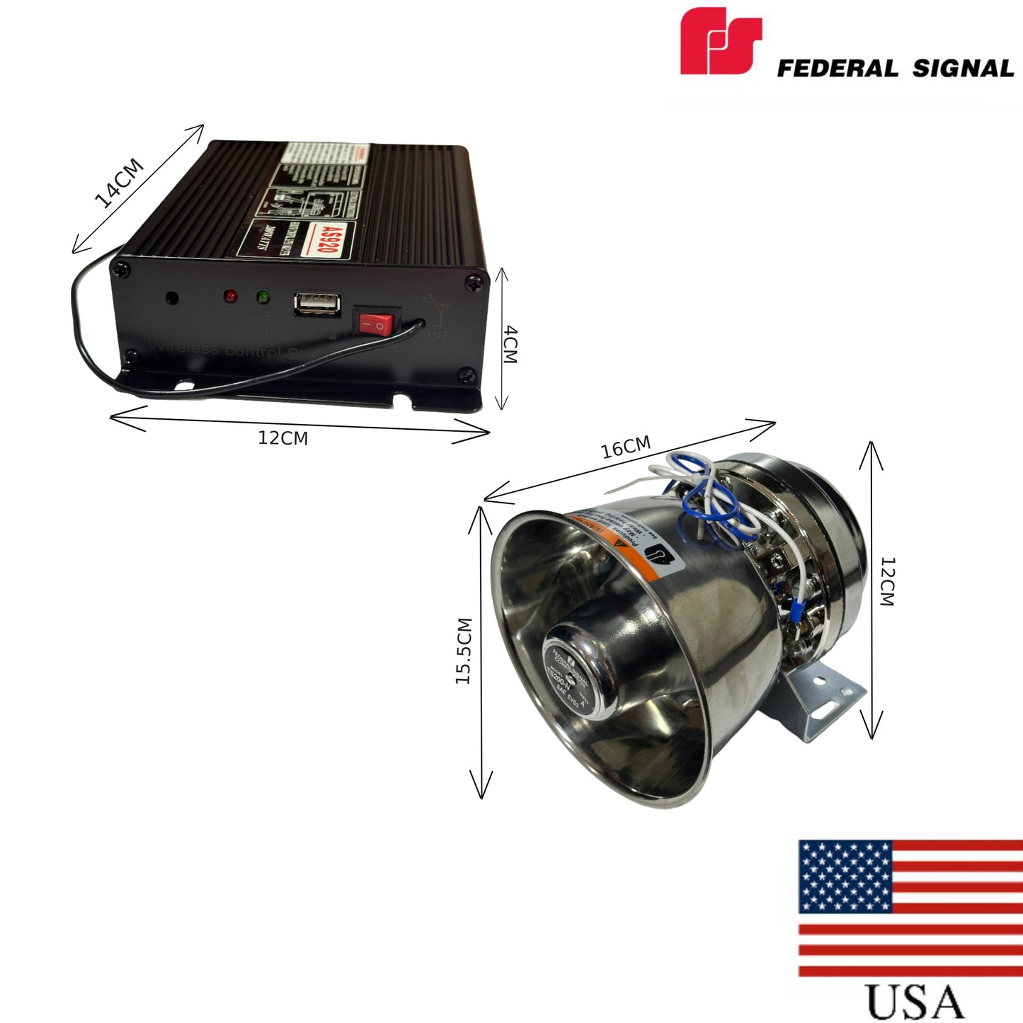 Altavoz Sirena Federal Profesional De 200w Cromada Vehiculo