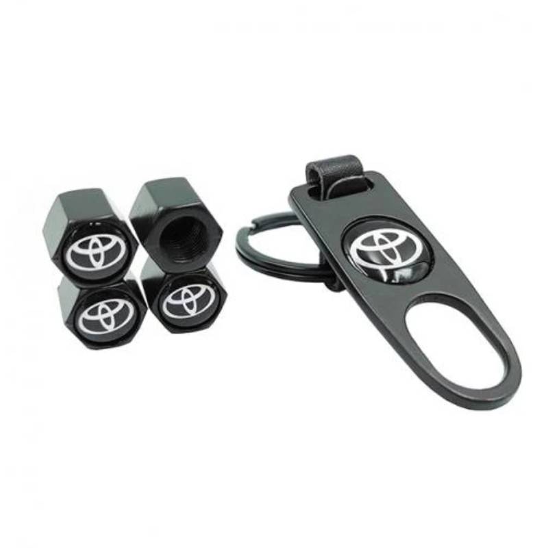 Tapa Valvula Lujo + Llavero Logo Carro Camioneta Universal