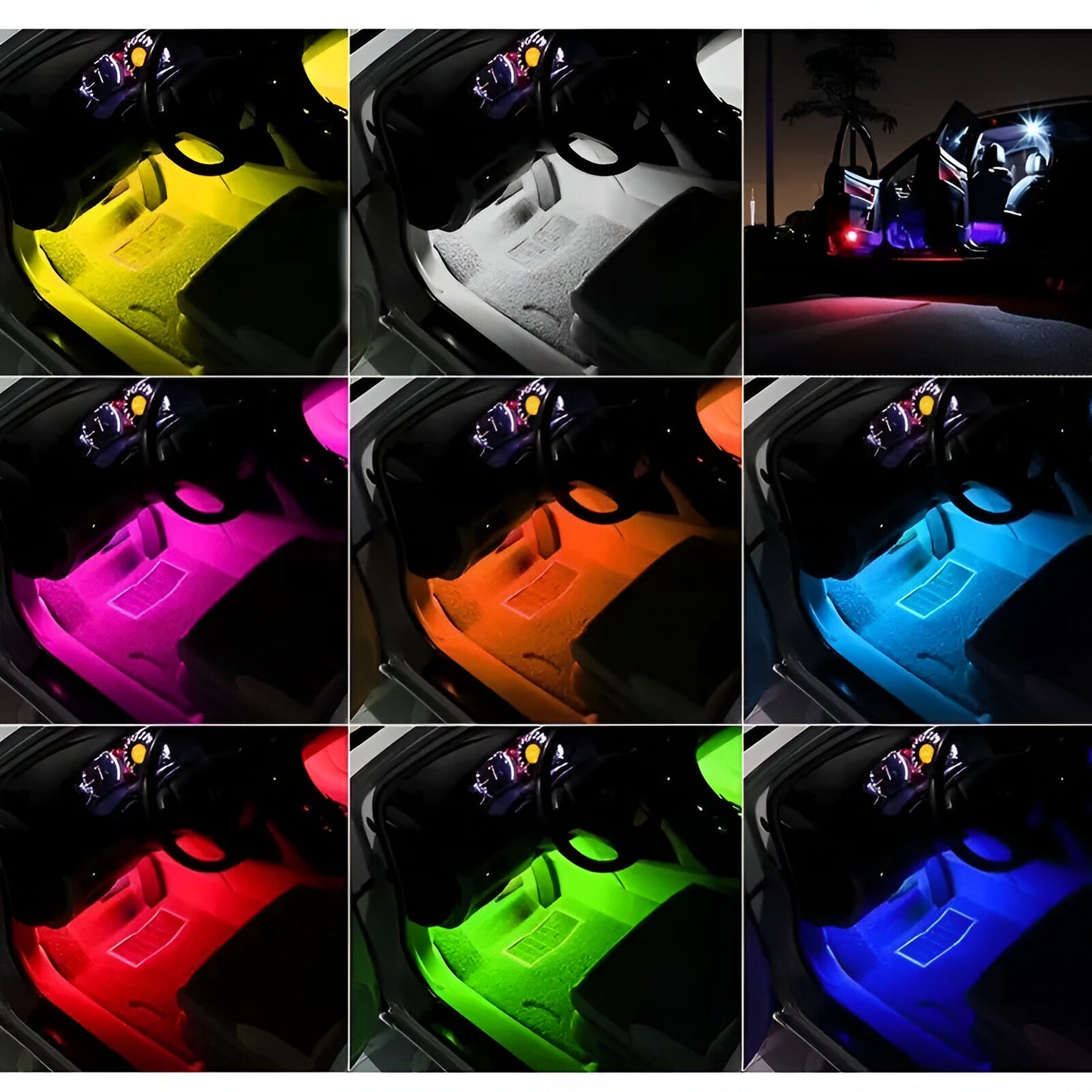 Luces De Piso Tira Led Pedalera App Rgb Kit Completo Luz Ajustable