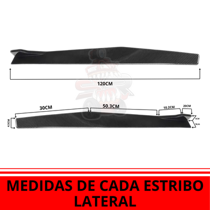 Estribos Universales 120cm Negro Piano Diseño Deportivo