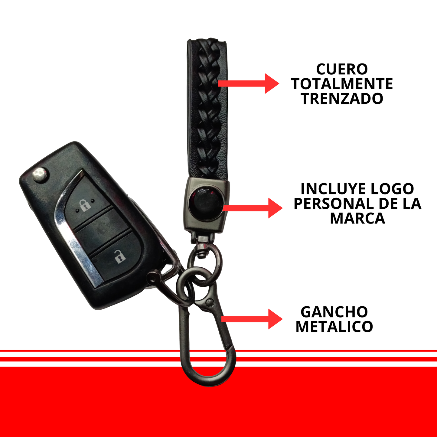 Llavero Universal Logo Piel Carro Original Cuero Premium