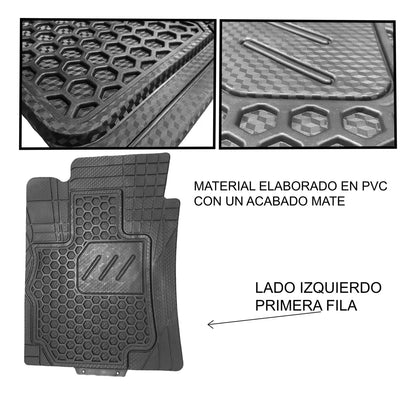 Kit Tapetes Carro Caucho Antideslizantes Universales 5 Pzs
