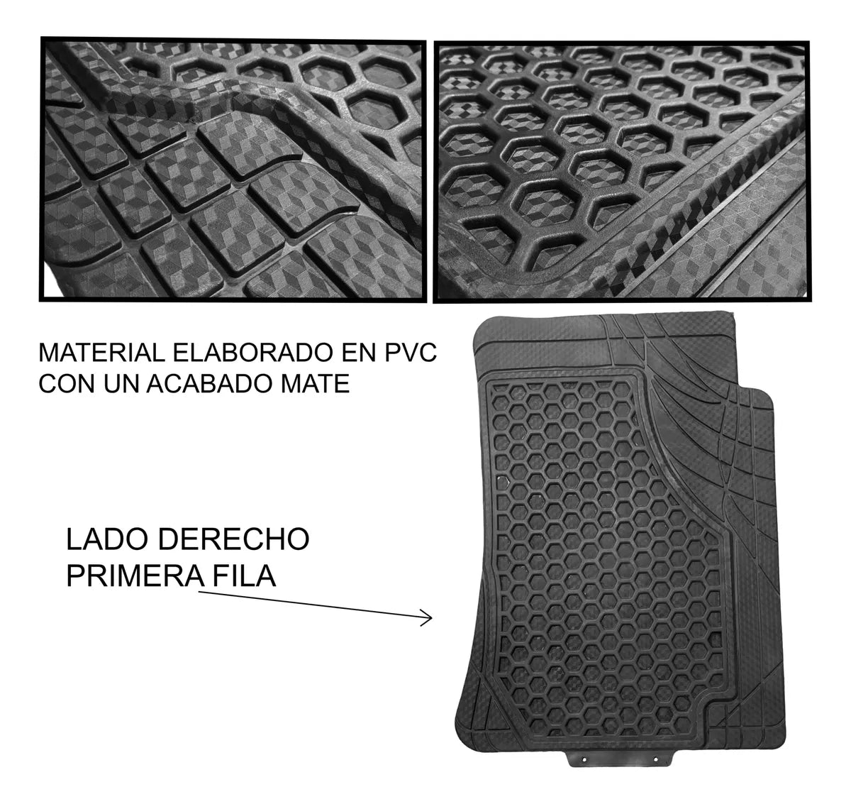Kit Tapetes Carro Caucho Antideslizantes Universales 5 Pzs