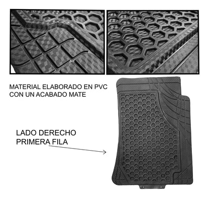 Kit Tapetes Carro Caucho Antideslizantes Universales 5 Pzs
