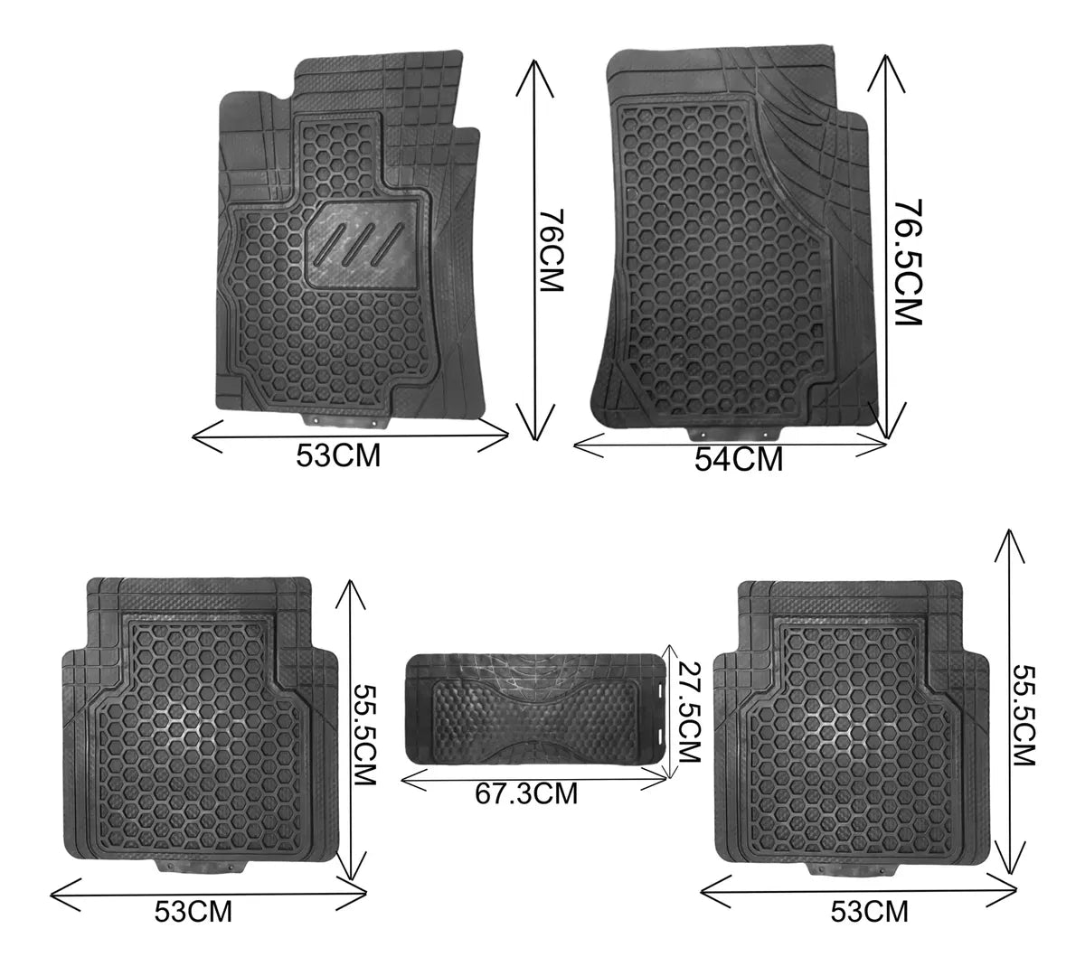 Kit Tapetes Carro Caucho Antideslizantes Universales 5 Pzs